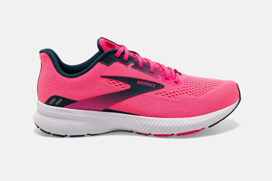 Brooks Running Shoes Womens Pink/Navy - Launch 8 Road - 5731-WPNVF